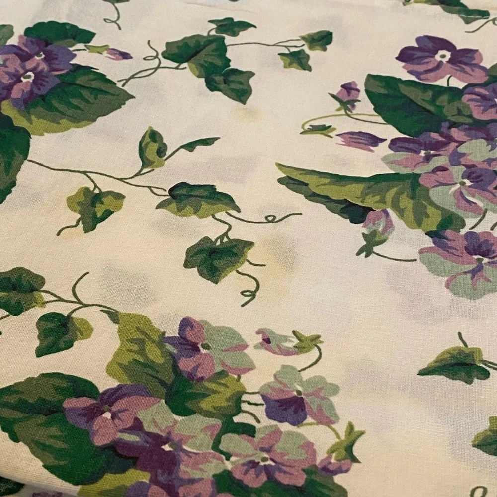 Waverly Garden Room Napkins Set of 10‎ White Purple Floral Pansy Ivy Good 18x18